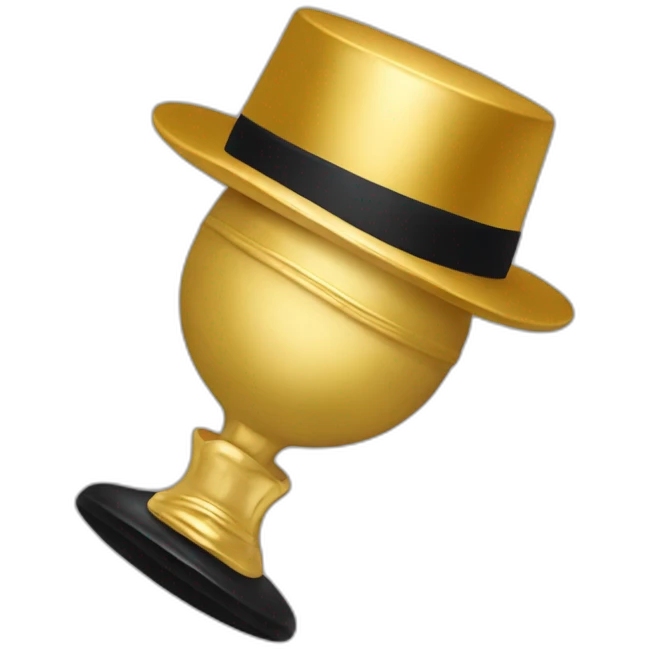 gold award with a hand holding Magritte's hat emoji