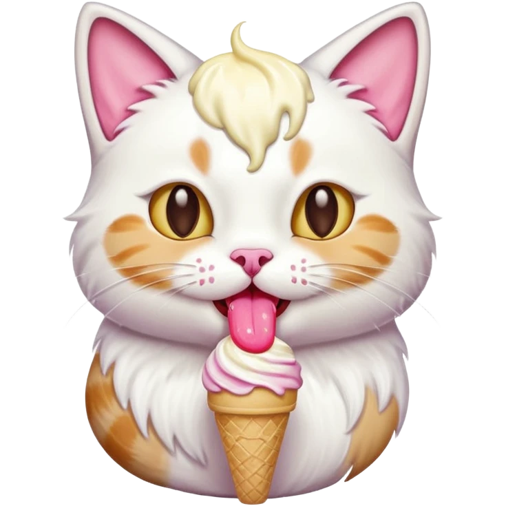 cat eating ice cream emoji