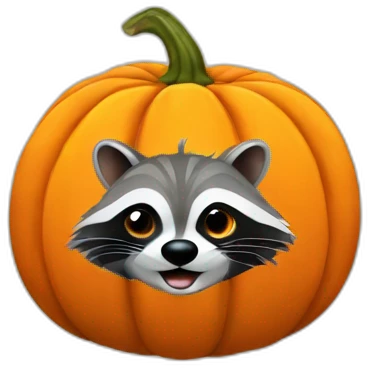 Racoon in pumpkin emoji