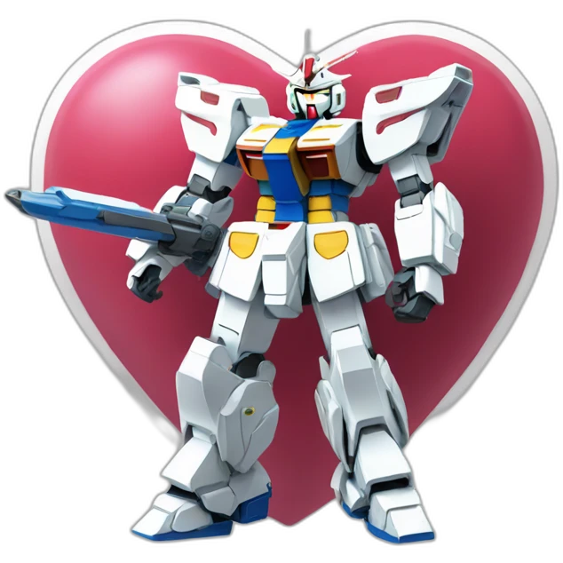gundam in a heart emoji