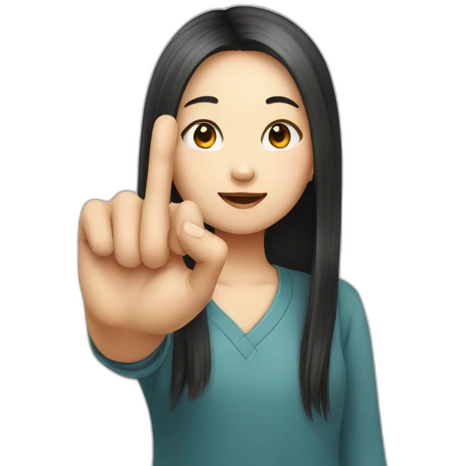 index finger of chinese girl emoji