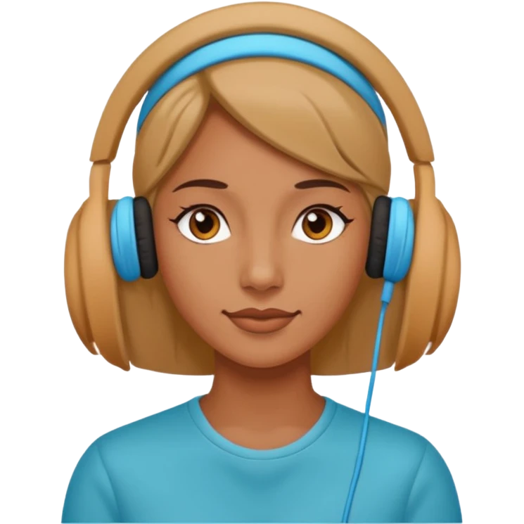 woman with ear buds emoji