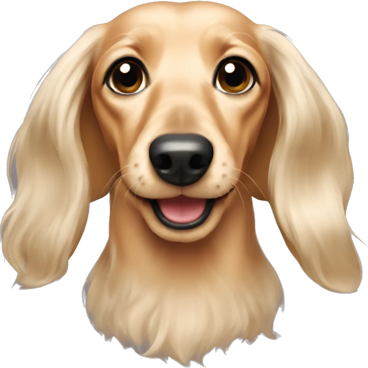 long haired cream dachshund  emoji