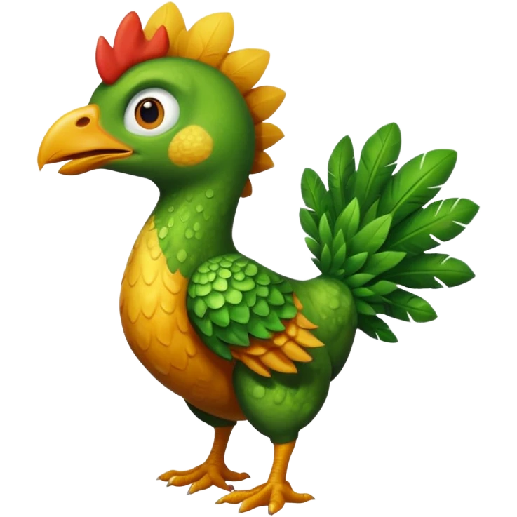Dinosaur with the face of a chicken emoji
