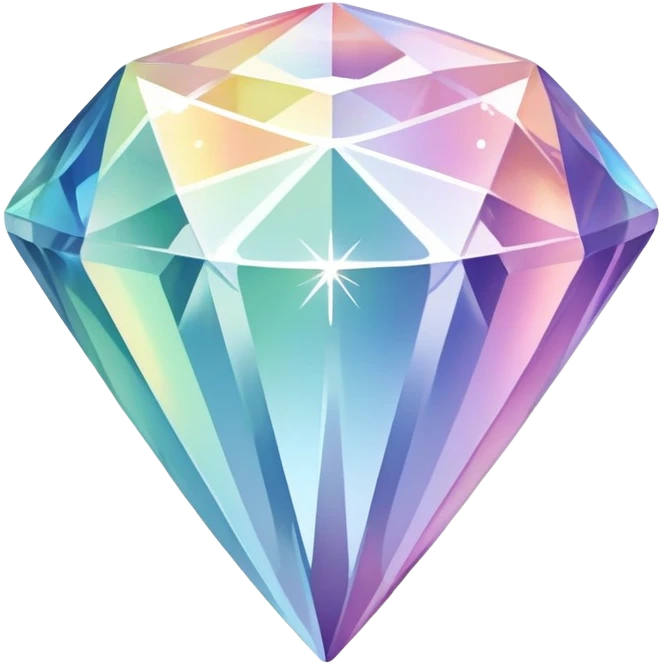 Pastel iridescent rainbow crystal diamond emoji
