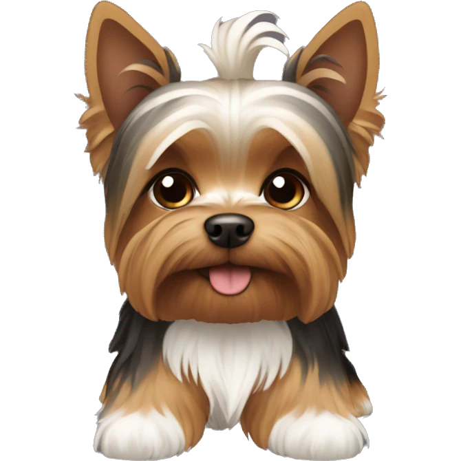 Brown and white yorkie emoji