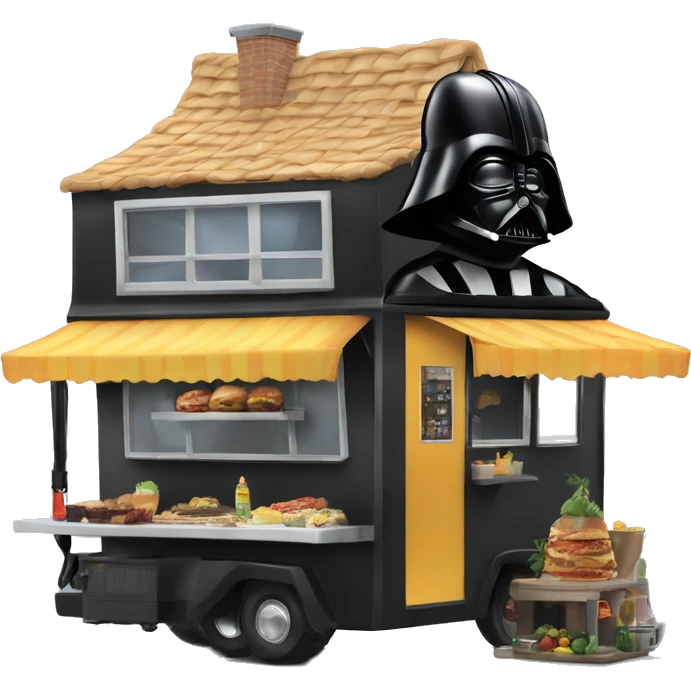 Realistic Darth Vader’s  dream house built food truck  emoji