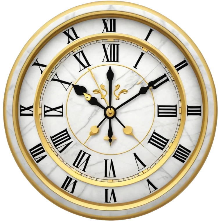 White marble with gold stone Clock emoji
