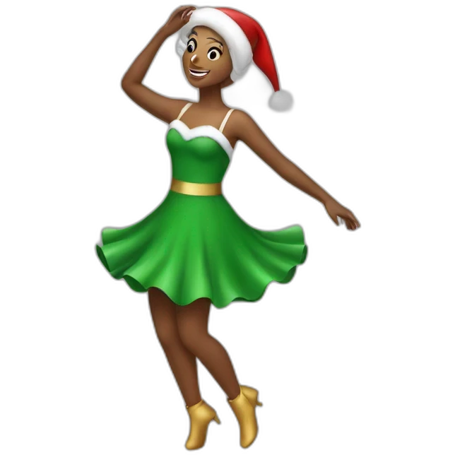 full body dancing christmas girl emoji