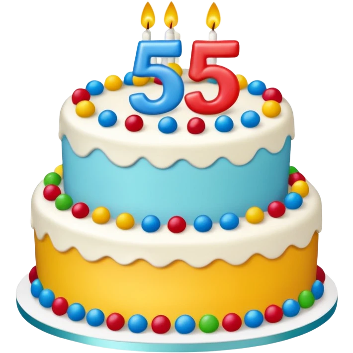55 years old birthday with digital and without human emoji