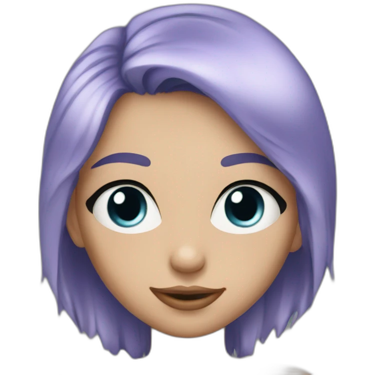 Fille yeux bleus cheveux rose emoji