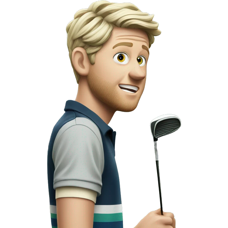 niall horan saying oopsie while holding golf courses emoji