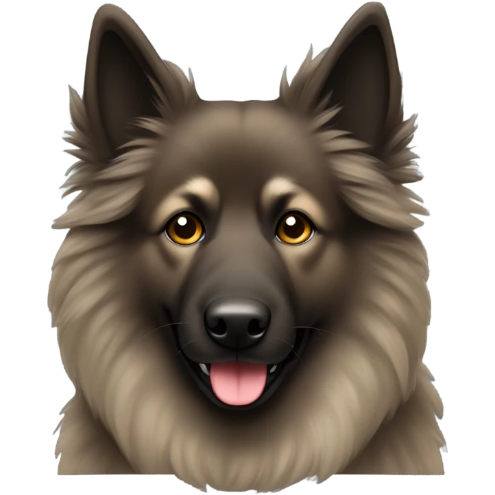 Dark Fluffy Belgian Tervuren  emoji