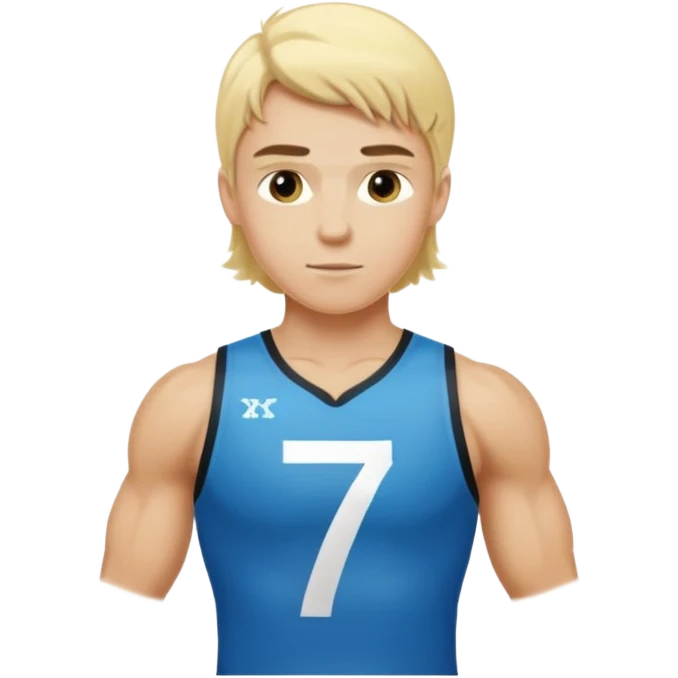 blonde Number 7 Printed Athlete emoji