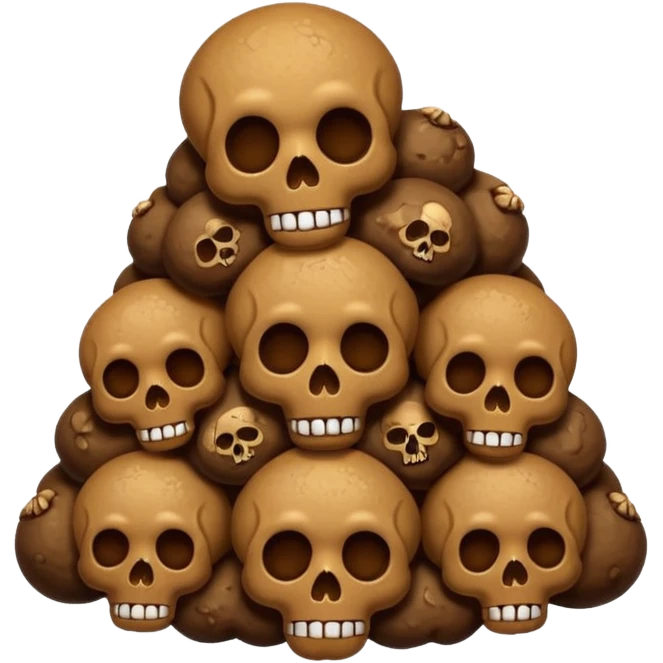poop emoji with skulls emoji