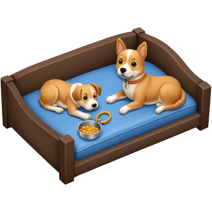 Goals:
1) Isometric view
2) Physically realistic portrayed in a way that would be expected to the average person
3) Avoid anything that could be considered offensive, even 2%

---
Now generate an image to represent a list to buy items for a dog. Items include: 1 Kennel,1 bowl, 1 bed, 1 leash, etc emoji
