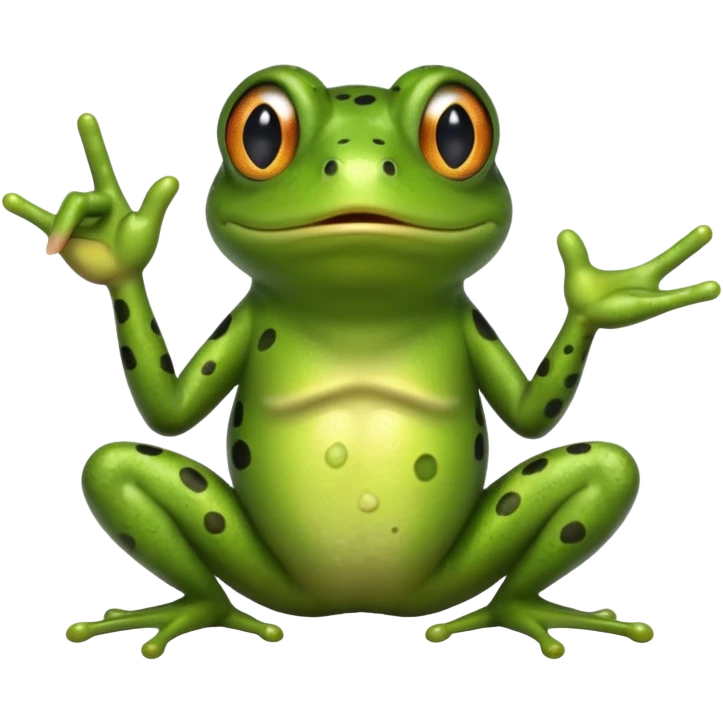Frog flipping the bird emoji