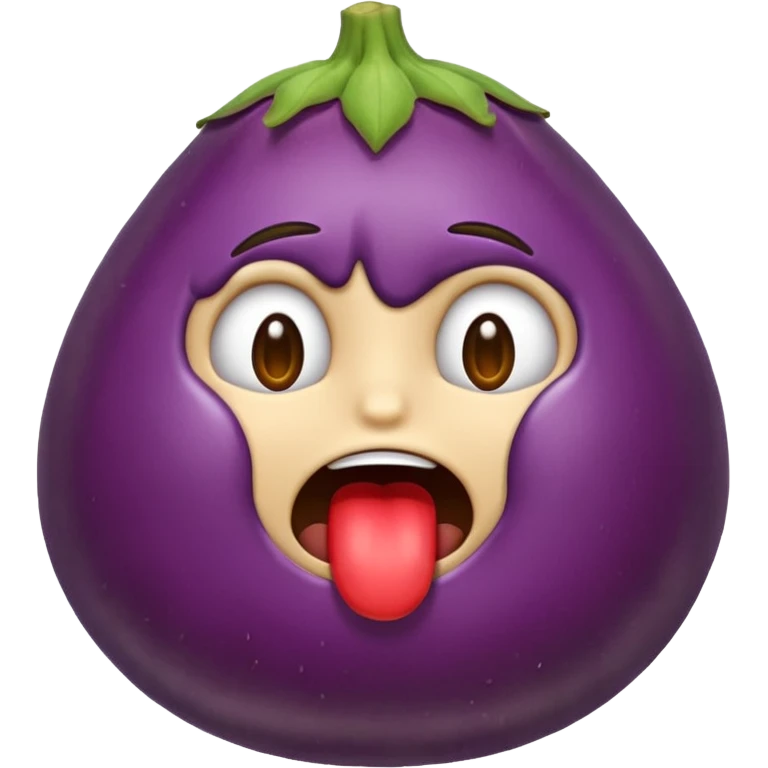 The crying 😭 emoji with the eggplant 🍆 emoji under its mouth emoji