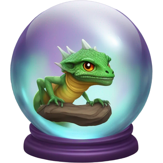 wizard lizard looking in a crystal ball emoji