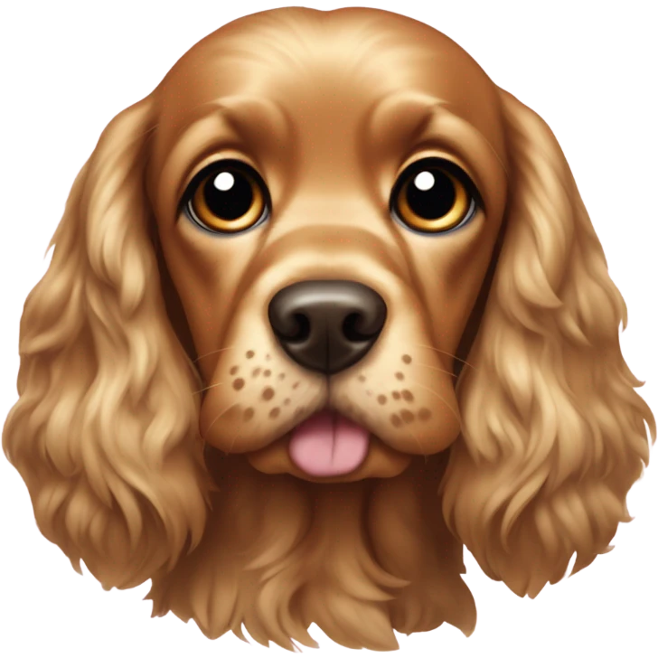 cocker spaniel dog with big eyelashes sitting emoji