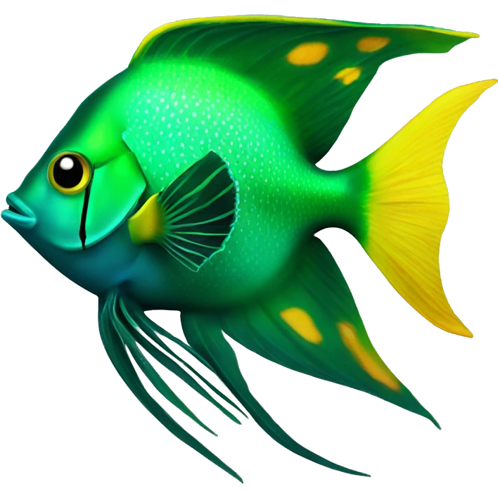 Majestic emerald green angel fish  emoji
