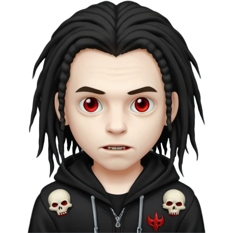 vampire boy with dreads and black hoodie  emoji