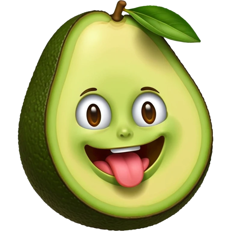 avocado with its tongue sticking out emoji