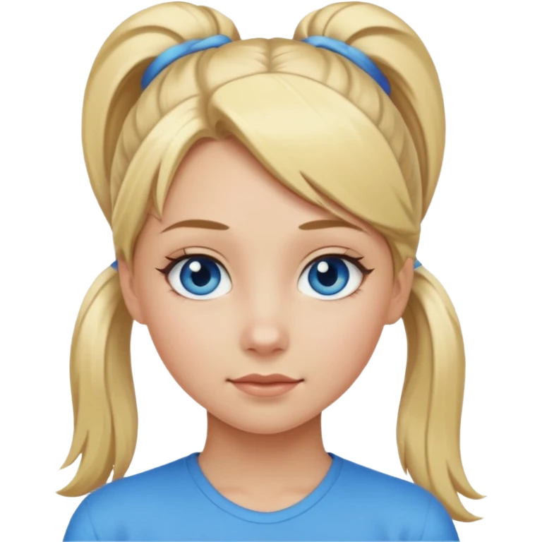 blonde girl pony tail emoji