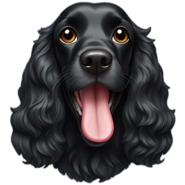 black-cocker-spaniel-tongue-out emoji