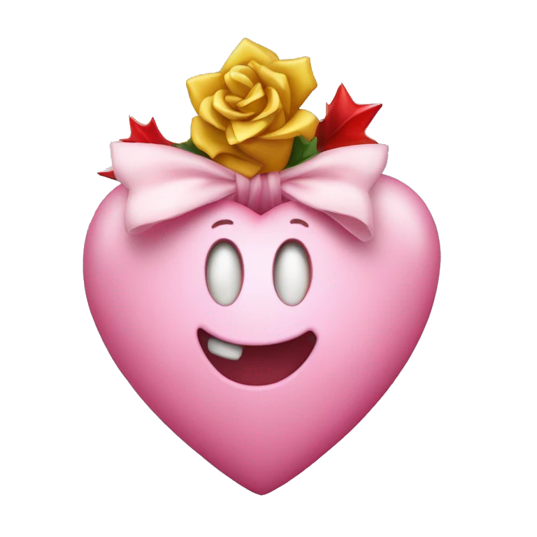 Corazón rosa con Navidad  emoji