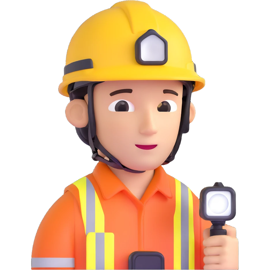 emergency rescue worker safety helmet with light emoji