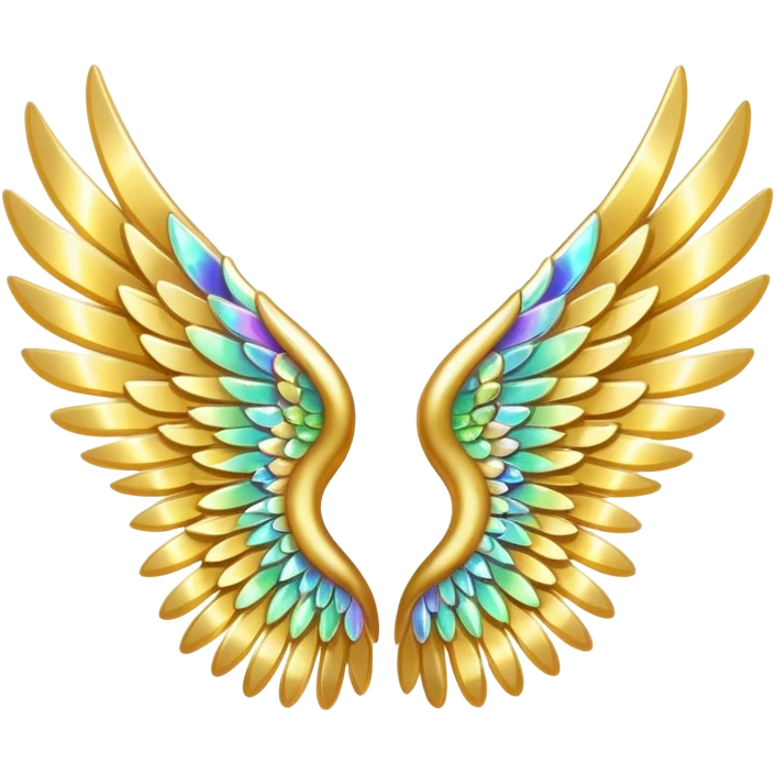 Golden sparkling wing emoji