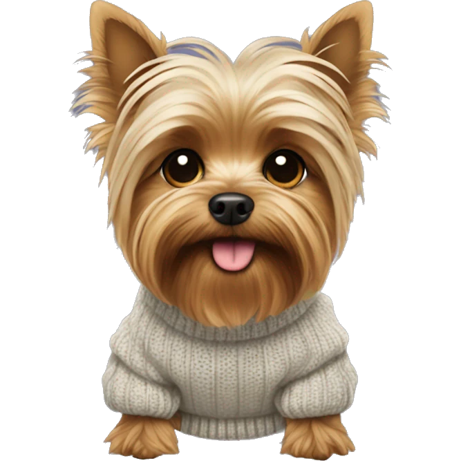 Yorkshire terrier in a sweater emoji
