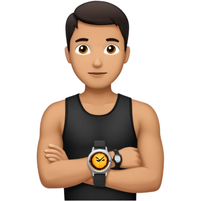 man wearing a black strap watch emoji