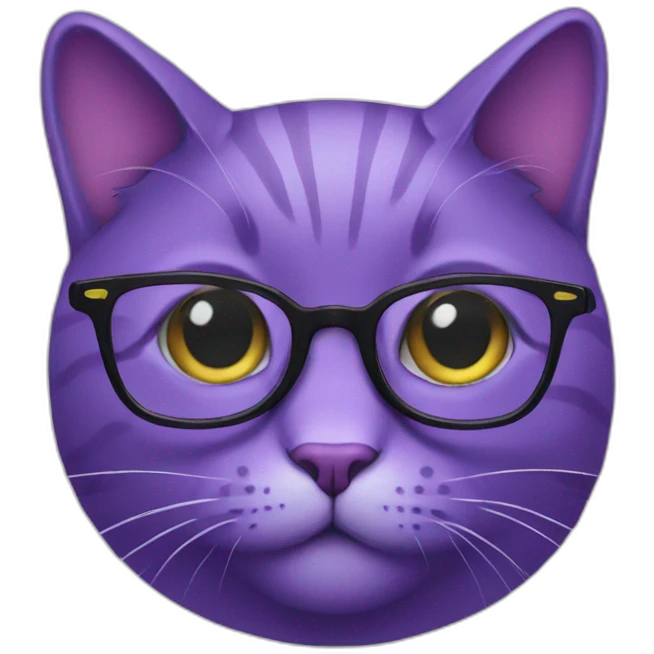 purple cat with glasses emoji
