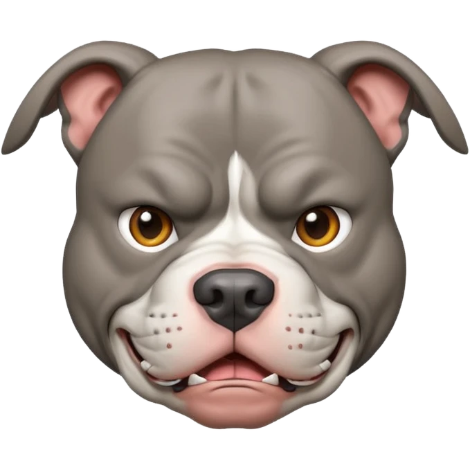 Super angry grey pitbull with slight drool emoji