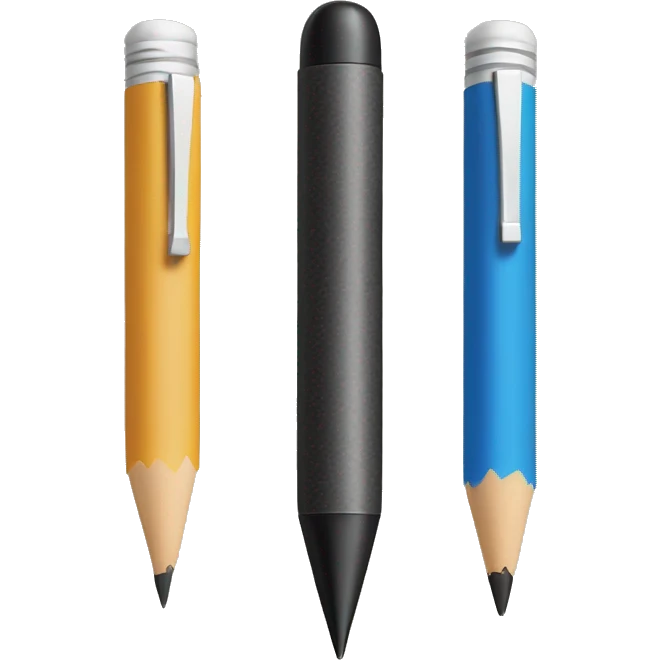 one pen one pencil and one eraser emoji