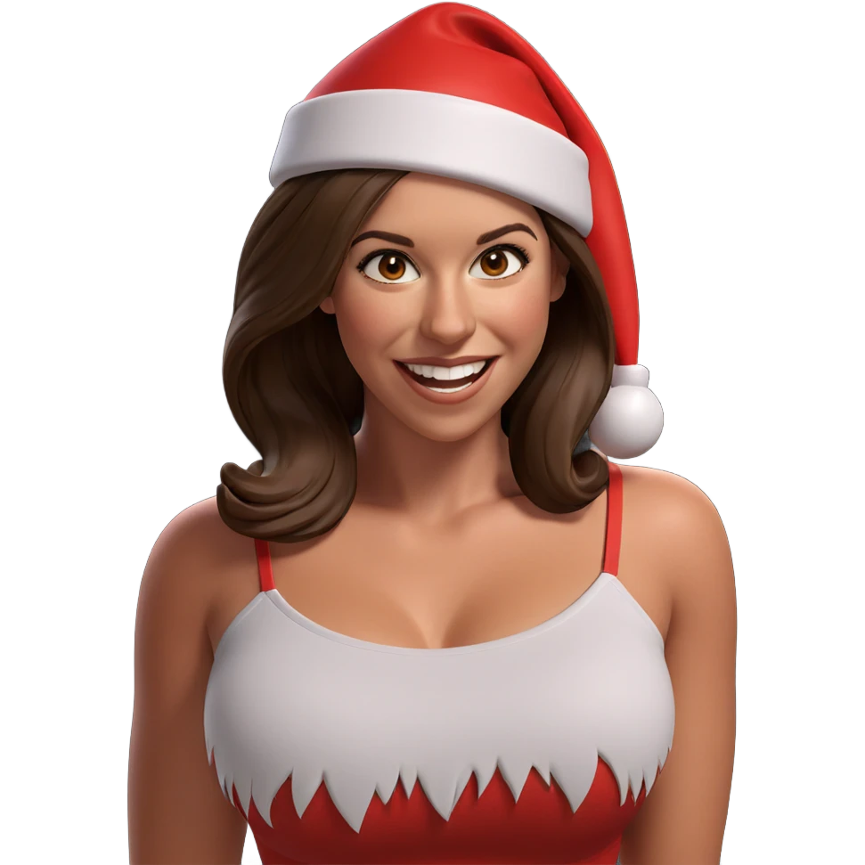 happy girl in santa hat emoji