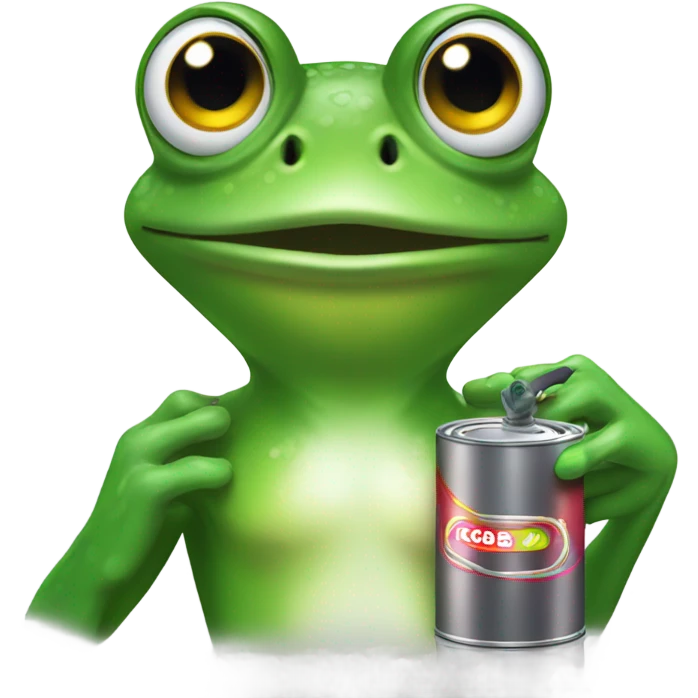 Gorgeous female Frog with a can of spray paint  emoji