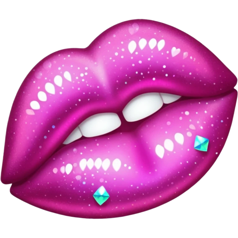 glitter dark pink kiss  emoji