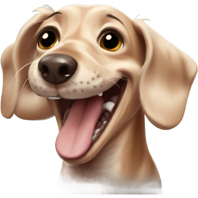 Merle dachshund laughing emoji