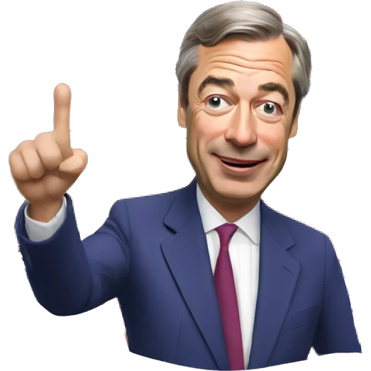 Nigel Farage waving a Union Jack flag  emoji