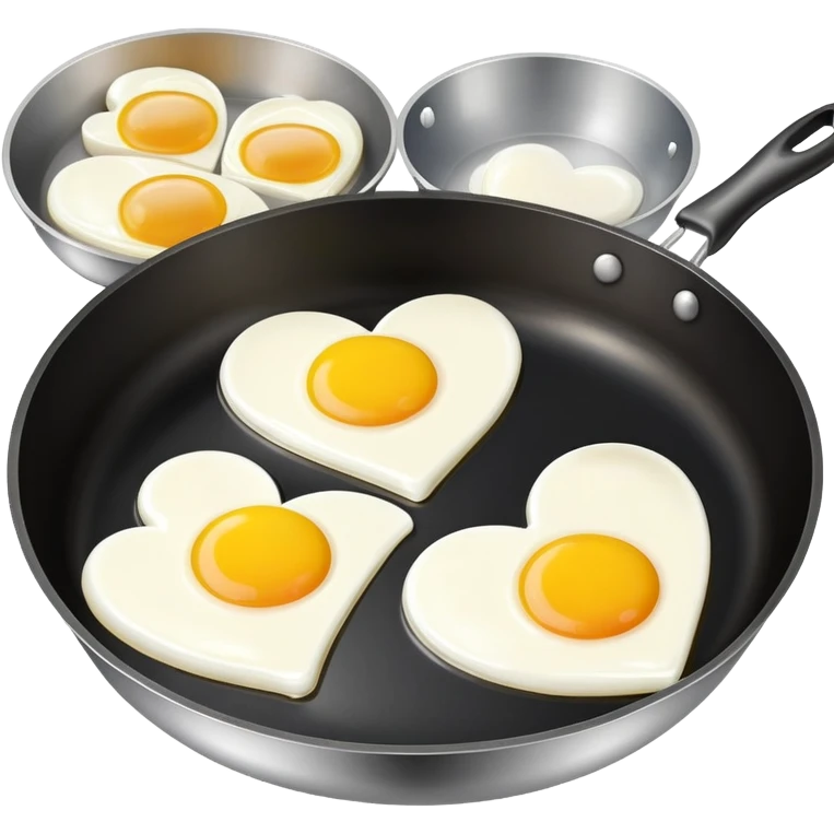 cooking pan with double heart-shaped eggs emoji