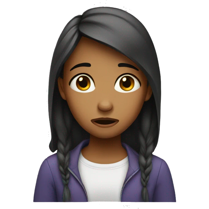 Girl almost crying  emoji