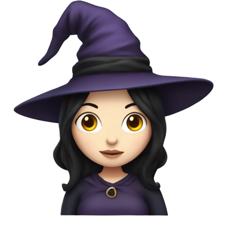 Pregnant witch with black hair and white skin emoji