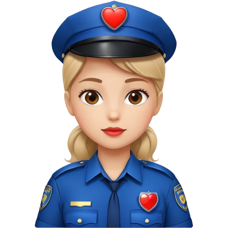 Police girl show heart  emoji