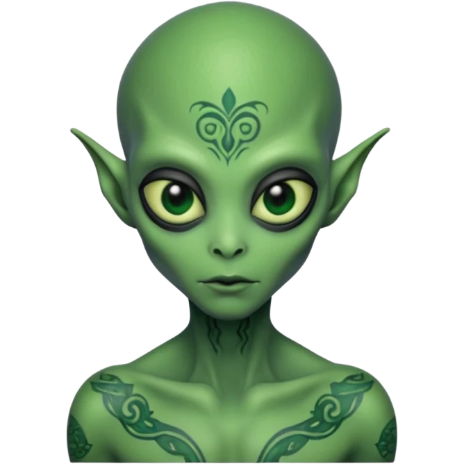 alien with tattoo emoji