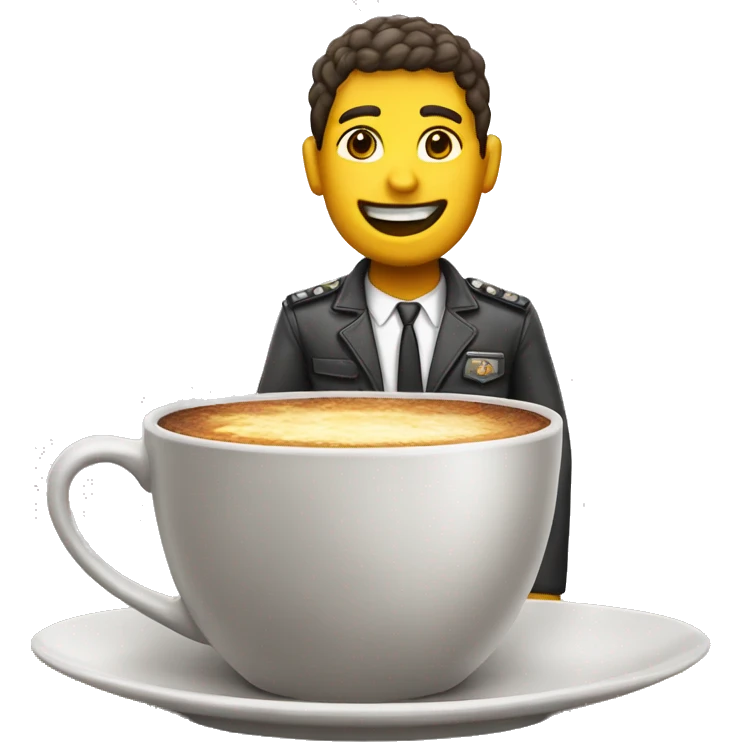 bandeja con taza arriba emoji