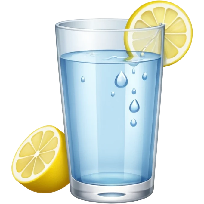 a glass of water with lemon emoji