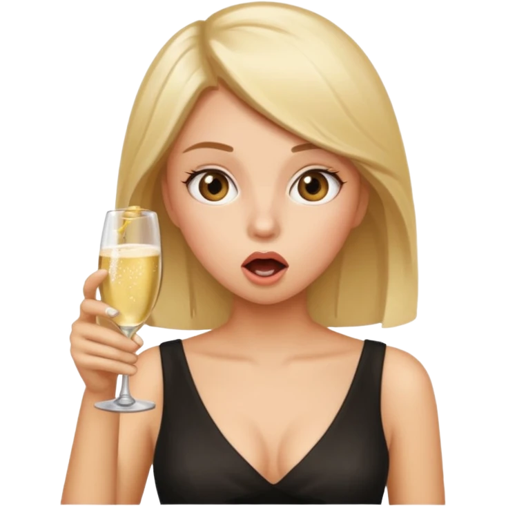 Une fille qui est choquée et boit pour oublier ça  emoji